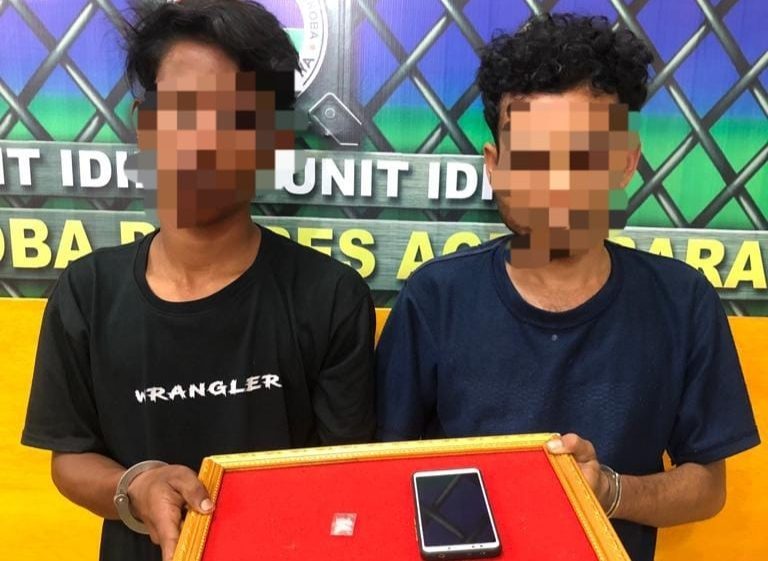 Dua pengedar sabu beserta Barang bukti, asal Kecamatan Babahrot, Kabupaten Abdya