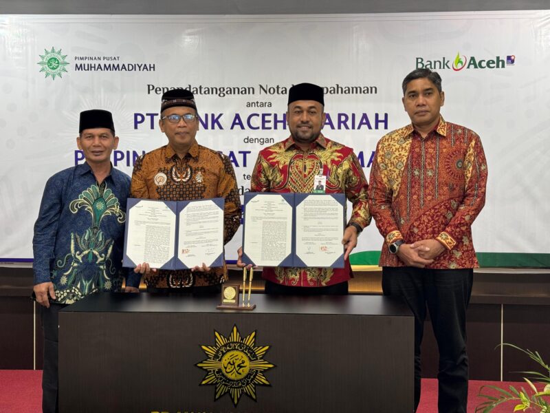 Bank Aceh dan Muhammadiyah Jalin Kerja Sama Penyediaan Layanan Keuangan Perbankan. Foto: Dok. Bank Aceh Syariah