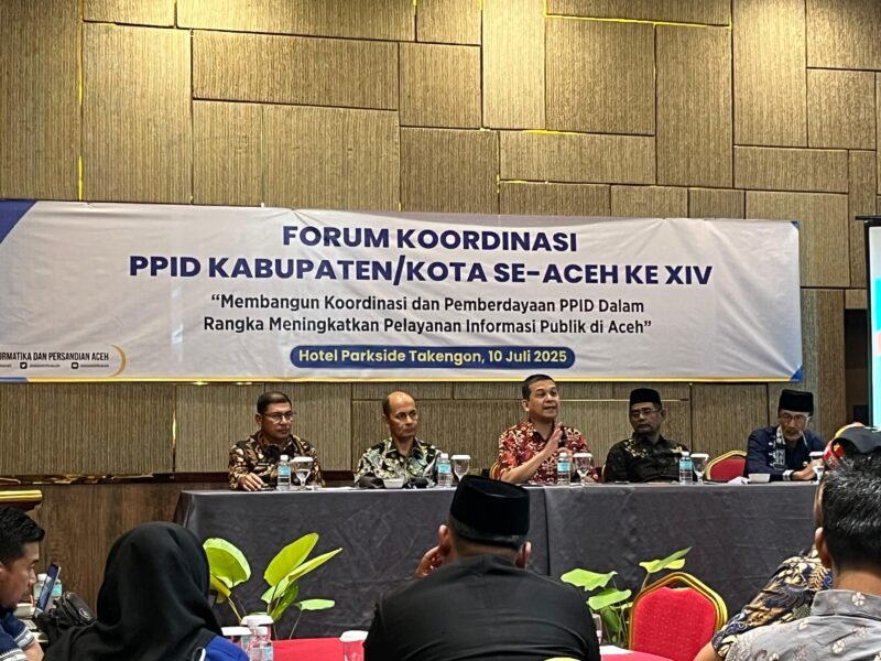 Peserta rakor Forum Koordinasi Pejabat Pengelola Informasi dan Dokumentasi (PPID) Kabupaten Kota se-Aceh ke XIV di Hotel Parkside Takengon, (10/7/2025). FOTO/MC ACEH BESAR