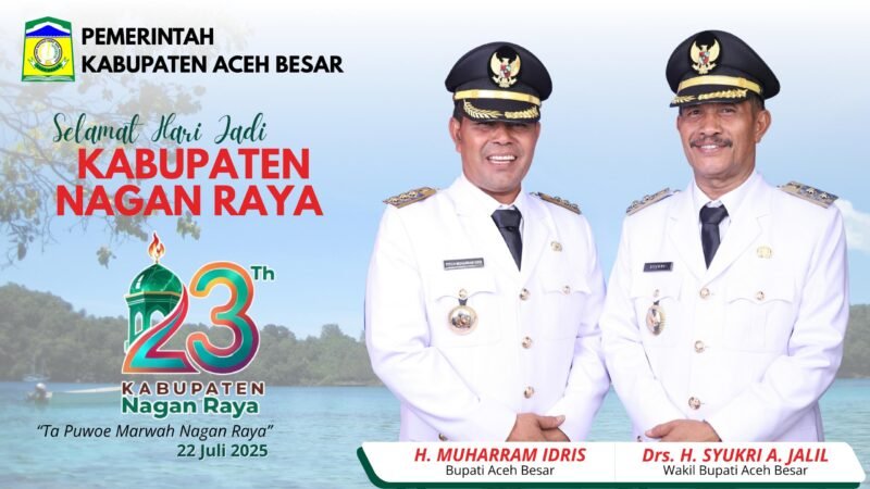 Flyer ucapan HUT Nagan Raya ke 23. FOTO/PEMKAB ACEH BESAR