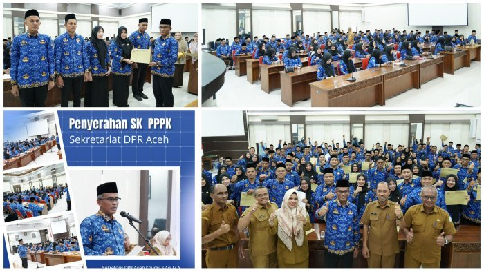 Sekretariat Dewan Perwakilan Rakyat Aceh (DPRA) melaksanakan prosesi pengangkatan calon Pegawai Pemerintah dengan Perjanjian Kerja (PPPK) pada hari Senin, (04-08-2025)