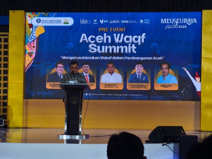 Kantor Perwakilan Bank Indonesia Provinsi Aceh bersama Pemerintah Aceh menyelenggarakan Pre-Event Aceh Waqaf Summit secara hybrid di Balee Meuseuraya Aceh, Kamis (25/9/2025).