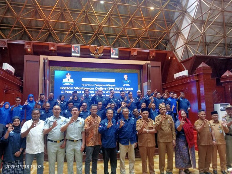 IWO Aceh resmi melantik pengurus periode 2025–2029 dalam sebuah seremoni khidmat di Anjong Mon Mata, Selasa (18/11/2025). 