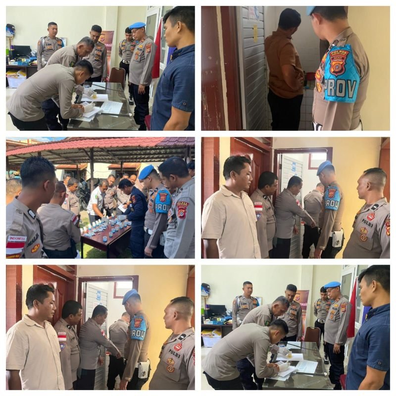 Polda Aceh bersama Sipropam Polres/ta jajaran telah melaksanakan pengamanan dan pengawasan kegiatan pengecekan urine terhadap personel secara serentak pada Senin, (23/02/2026)