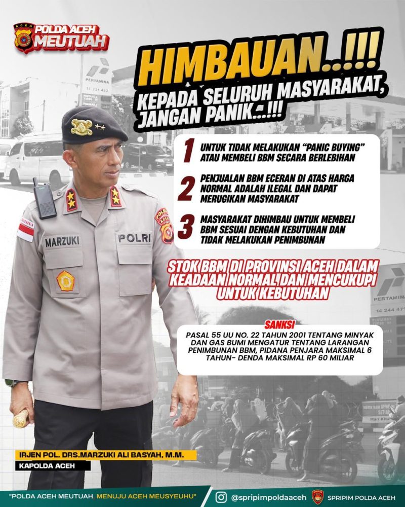 Kapolda Aceh Irjen Pol Drs. Marzuki Ali Basyah, M.M.