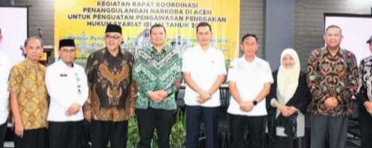 Plt. Kepala Dinas Syariat Islam Aceh, Bapak Marzuki, S.Ag., MH, turut hadir mendampingi Sekda Aceh, Bapak Muhammad Nasir, S.IP., MPA, dalam rapat  Koordinasi bersama Badan Narkotika Nasional Provinsi (BNNP) Kegiatan yang berlangsung pada Rabu, (22/04/2026) bertempat di Kyriad Muraya Hotel