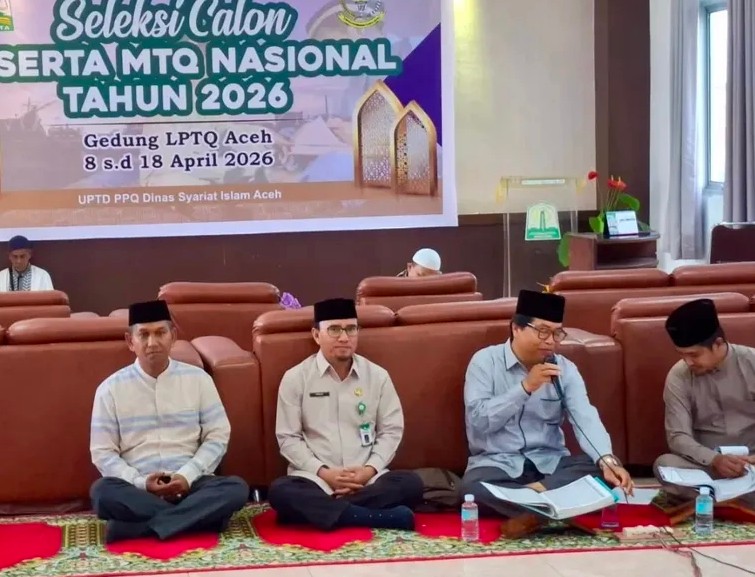 Kadis DSI) Aceh, Marzuki, S.Ag., MH, turun langsung memantau pelaksanaan seleksi Musabaqah Tilawatil Quran (MTQ) Nasional yang berlangsung di Kota Semarang pada hari Jumat, (10/04/2026).