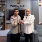 Ketua PSI Aceh, T Rival Amiruddin, melakukan kunjungan silaturahmi dengan Kapolda Aceh, Marzuki Ali Basyah, di Polda Aceh pada Selasa (2/6/2026)