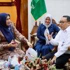 Ketua Dekranasda Aceh Marlina, saat menerima audiensi Kepala Perwakilan Bank Indonesia Aceh Agus Chusaini, di ruang tengah Meuligoe Gubernur Aceh, Senin (15/6/2026).