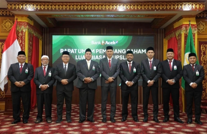 Sekda Muhammad Nasir, ditetapkan sebagai Komisaris Utama PT Bank Aceh Syariah untuk masa jabatan 2026–2030 dalam Rapat Umum Pemegang Saham Luar Biasa (RUPSLB) yang digelar di Pendopo Gubernur Aceh, Selasa (23/6/2026).
