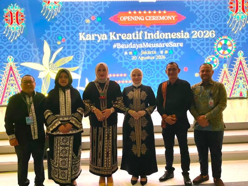 Ketua Dekranas Aceh, Kak Ana menghadiri pembukaan Karya Kreatif Indonesia (KKI) 2026 yang diselenggarakan Bank Indonesia (BI) di Jakarta Convention Center (JCC), Jakarta, Kamis (20/8/2026).