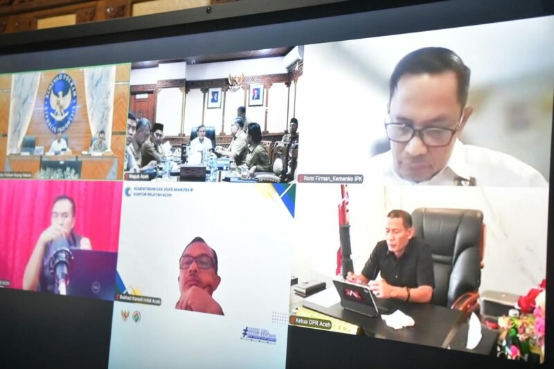Wagub Dek Fadh dalam rapat pembentukan pengurus Desk Koordinasi Aceh yang digelar Kementerian Koordinator Bidang Politik dan Keamanan (Kemenko Polkam) secara virtual, Senin (14/9/2026).