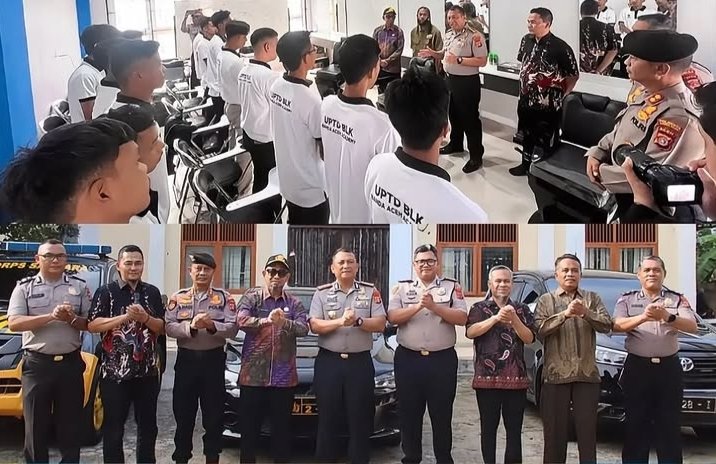 Sekretaris Daerah Kota Banda Aceh, Ir. Jalaluddin menerima kunjungan kerja Kapolresta Banda Aceh, Kombes Pol Teguh Priyambodo Nugroho, ke UPTD Balai Latihan Kerja (BLK) Kota Banda Aceh di Gampong Lamjabat, Kecamatan Meuraxa, Kamis (22/10/2026).