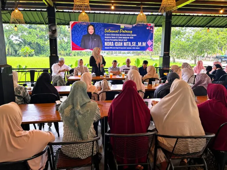 Anggota DPRA , Nora Idah Nita, SE, MM, t menggelar kegiatan reses di sejumlah wilayah Kabupaten Aceh Tamiang, Kamis (15/10/2026).